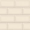 Almond Glossy Beveled Subway Tile 3x6  