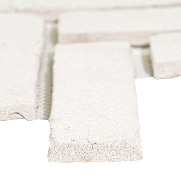 Alpine White Reclaimed Clay Brick - Herringbone  