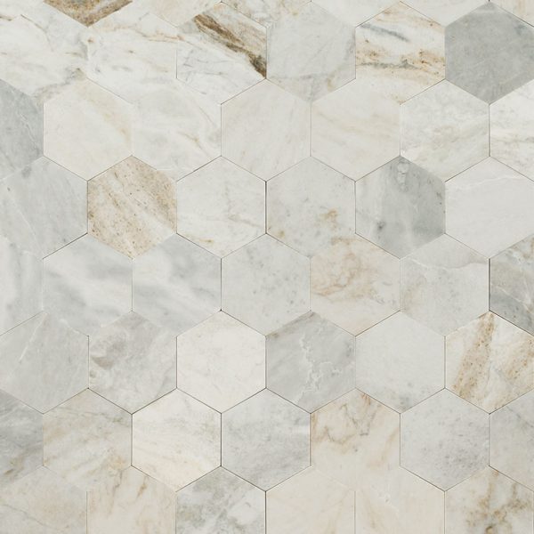Arabescato Venato 4" Hex Peel and Stick  