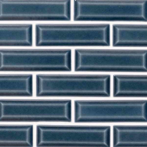 Bay Blue Beveled Tile 2x6  