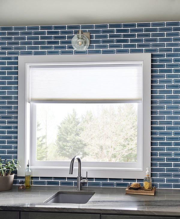 Bay Blue Beveled Tile 2x6  
