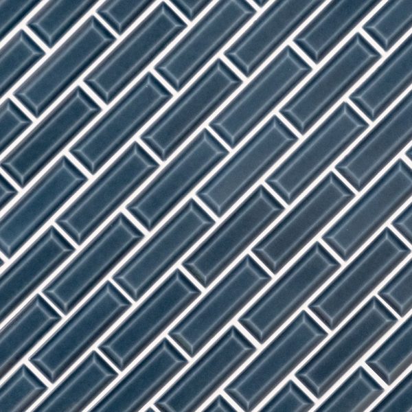 Bay Blue Beveled Tile 2x6  