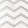 Bianco Dolomite Marble Chevron Pattern  
