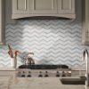 Bianco Dolomite Marble Chevron Pattern  