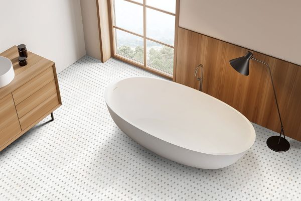 Bianco Dolomite Dotty Pattern Mosaic  