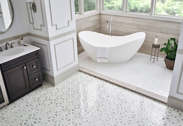 Bianco Dolomite Geometrica Tile  
