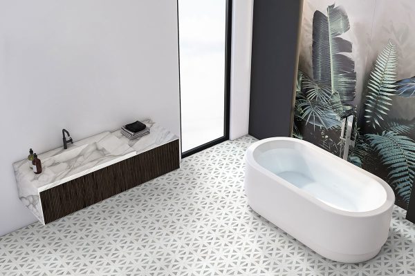 Bianco Dolomite Geometrica Tile  