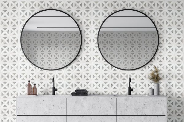 Bianco Dolomite Geometrica Tile  