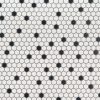 Black And White 1” Hexagon Mosaic Tile  