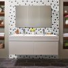 Black And White 1” Hexagon Mosaic Tile  