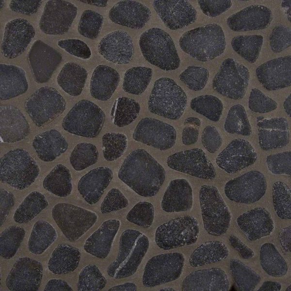 Black Marble Pebbles Tumbled Tile  