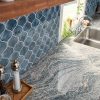 Blue Shimmer Arabesque Tile  