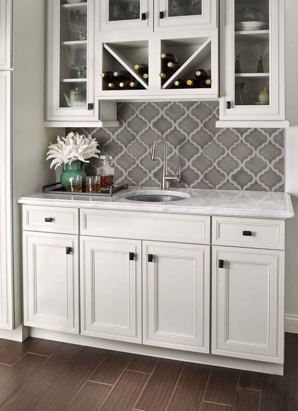 Dove Gray Arabesque Tile  
