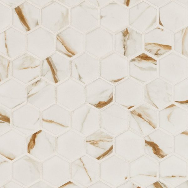 Calacatta Gold Matte 2" Hexagon  