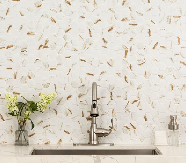 Calacatta Gold Matte 2" Hexagon  