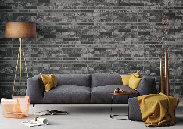 BRICKSTONE CHARCOAL 2X10 BRICK TILE  