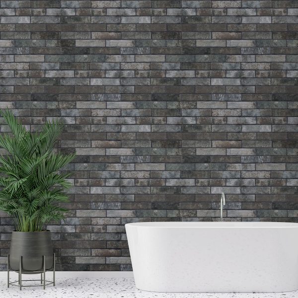 BRICKSTONE CHARCOAL 2X10 BRICK TILE  