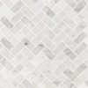 Carrara White 1x2 Herringbone Tile  