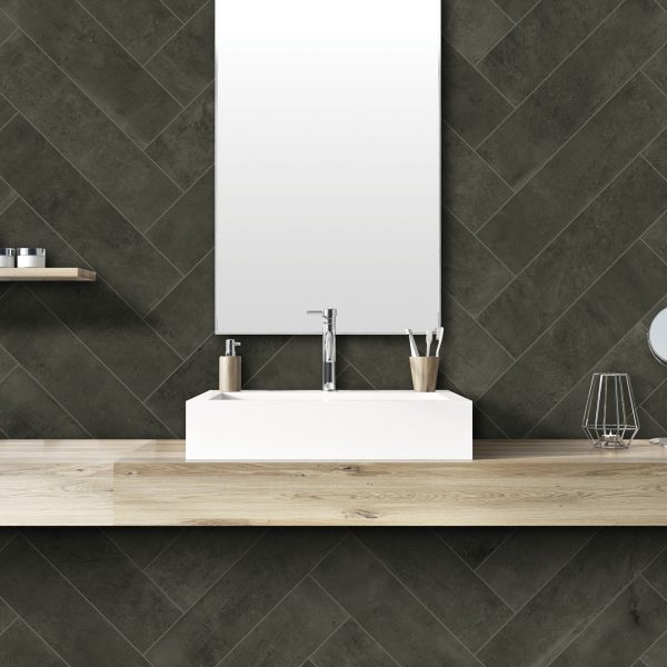 PF09 Charcoal Square Matte Countertop, Floor, Wall 