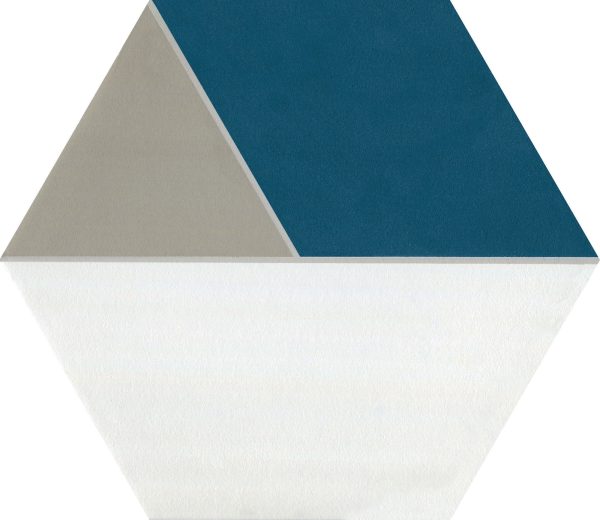 P045 Multiplex Blue/Taupe Hexagon Multiplex Blue/Taupe Matte Countertop, Floor, Part of: PTS Professional Tile Solution, Wall 