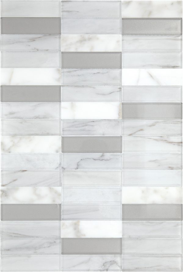 White Carrara & Glass PT48/PT49/PT52/PT53 Floor, Part of: Natural Stone Natural Stone Marble, Wall 