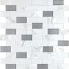 White Carrara & Glass PT48/PT49/PT52/PT53 Floor, Part of: Natural Stone Natural Stone Marble, Wall 