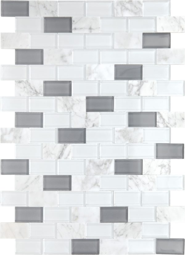 White Carrara & Glass PT48/PT49/PT52/PT53 Floor, Part of: Natural Stone Natural Stone Marble, Wall 