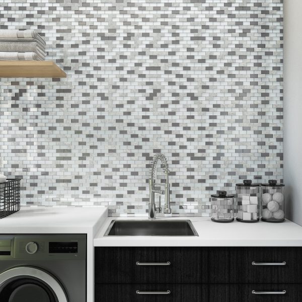White Carrara & Glass PT48/PT49/PT52/PT53 Floor, Part of: Natural Stone Natural Stone Marble, Wall 