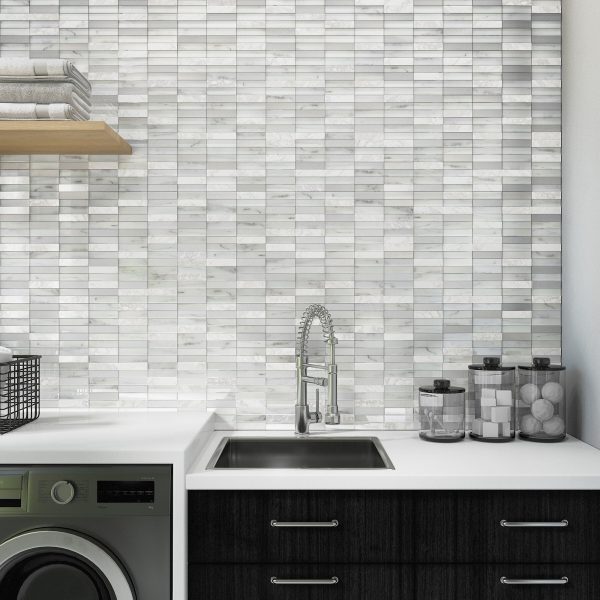 White Carrara & Glass PT48/PT49/PT52/PT53 Floor, Part of: Natural Stone Natural Stone Marble, Wall 