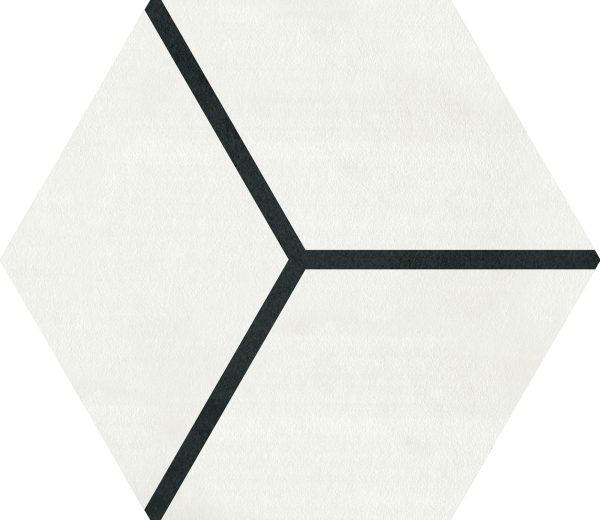 P047 Cube Positive Hexagon Cube Positive Matte Countertop, Floor, Part of: PTS Professional Tile Solution, Wall 