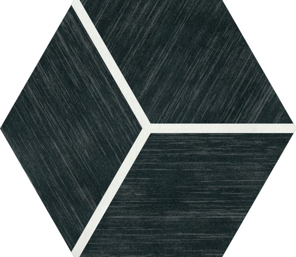 P048 Cube Negative Hexagon Cube Negative Matte Countertop, Floor, Part of: PTS Professional Tile Solution, Wall 