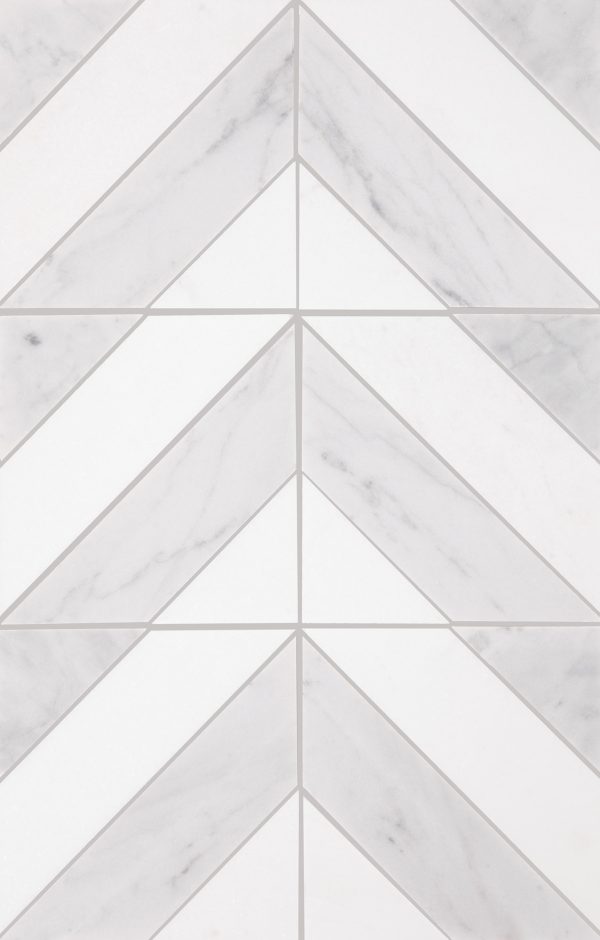 PT33 Saran White & Thassos Dash Straight Edge Honed Floor, Part of: Natural Stone Natural Stone Marble, Wall 