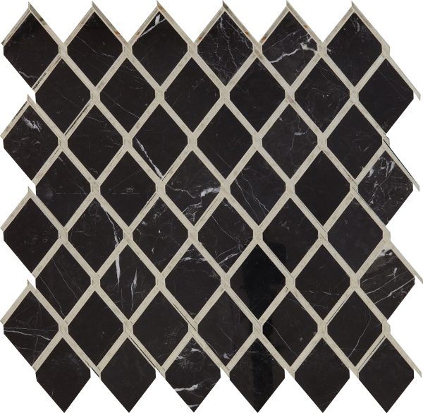 LV12 Nero Marquina /Antique Mirror Intertwining Arabesque Straight Edge Polished Wall LV12 Nero Marquina /Antique Mirror Intertwining Arabesque Straight Edge Polished Wall