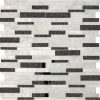 LV11 Carrara White/Black Ant Mirror Intertwining Arabesque Straight Edge Polished Wall 