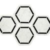 M753 Black/White Hexagon Straight Edge Polished Countertop, Floor, Part of: Natural Stone Natural Stone Marble, Wall 