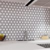 M753 Black/White Hexagon Straight Edge Polished Countertop, Floor, Part of: Natural Stone Natural Stone Marble, Wall 