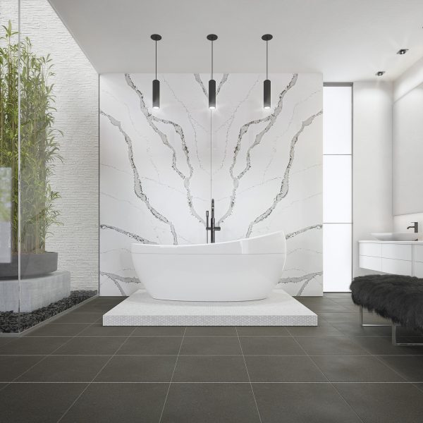 Calacatta Wisteria OQ81 Countertop, Part of: ONE Quartz Surfaces®, Wall 