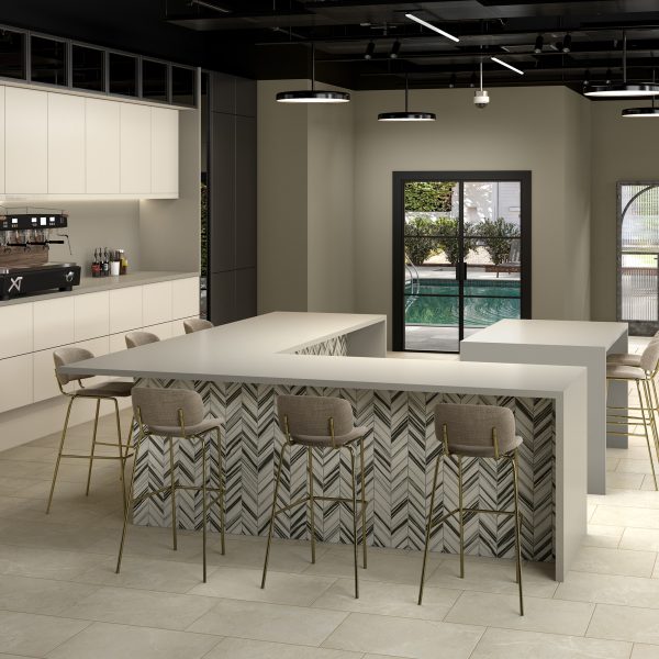 Evening Grey NQ43 Countertop, Part of: ONE Quartz Surfaces®, Wall 