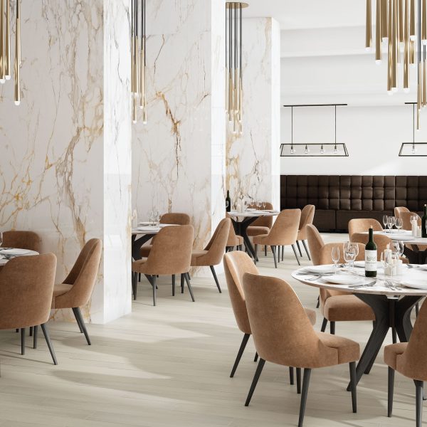 Calacatta Topaz CM82 Countertop, Floor, Part of: Panoramic Porcelain Surfaces, Wall Calacatta Topaz CM82 Countertop, Floor, Part of: Panoramic Porcelain Surfaces, Wall