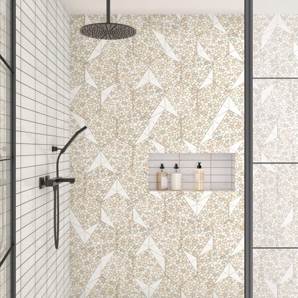 PB20 Seashell Flat Pebble Tumbled Floor, Part of: Natural Stone Natural Stone Marble, Wall 