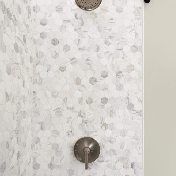 M017 Stratus White Hexagon Straight Edge Honed Floor, Part of: Natural Stone Marble, Wall M017 Stratus White Hexagon Straight Edge Honed Floor, Part of: Natural Stone Marble, Wall