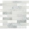 SK16 Carrara White and glass Blend Brick Joint Straight Edge Mix Part of: Natural Stone Natural Stone Limestone Natural Stone Marble, Wall 