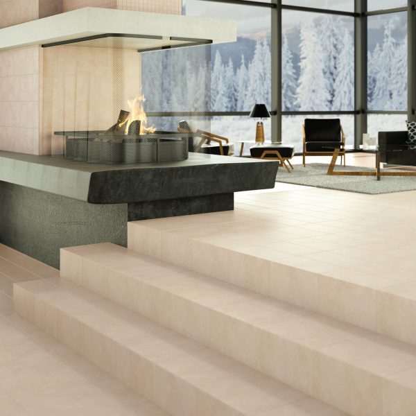 AF01 Cream Square Matte Countertop, Floor, Wall 