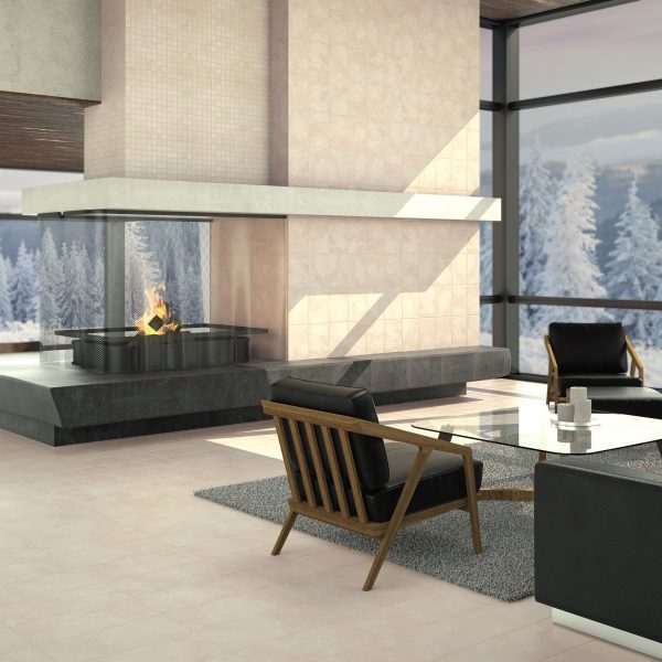 AF01 Cream Square Matte Countertop, Floor, Wall 