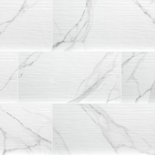 Dymo Statuary Stripe White Tile 12x24  