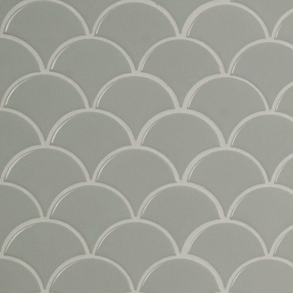 Gray Glossy Fish Scale Pattern Mosaic  