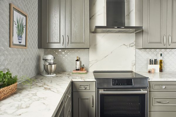 Gray Glossy Fish Scale Pattern Mosaic  