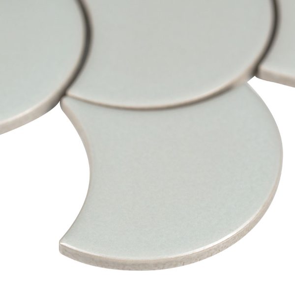 Gray Glossy Fish Scale Pattern Mosaic  