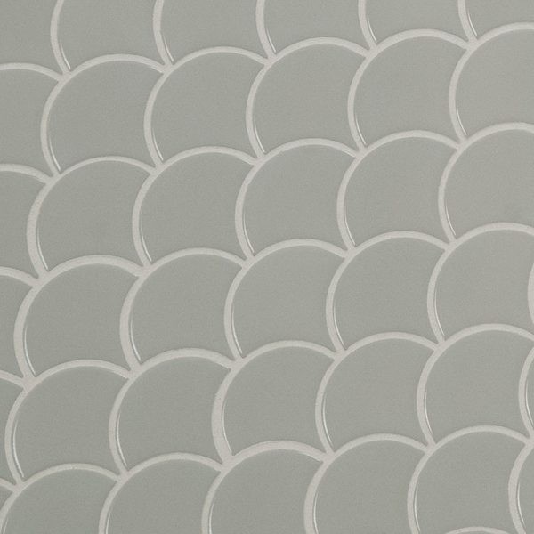 Gray Glossy Fish Scale Pattern Mosaic  