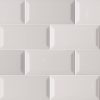 Gray Glossy Beveled Subway Tile 3x6  